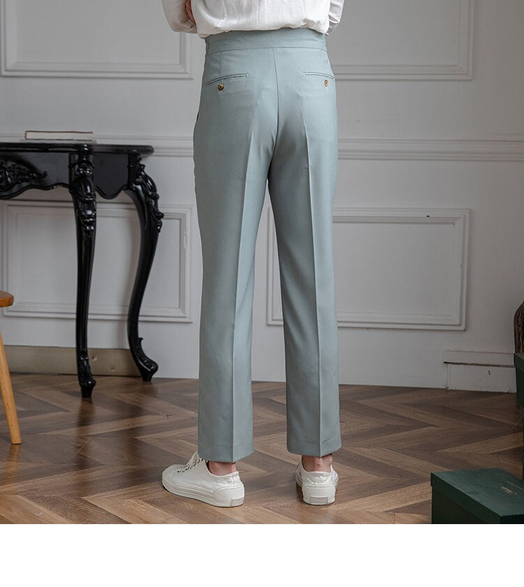 Casual Elastic Waist Pant - Sartorial Style, Drawstring Front, Elastic Side, Comfortable Fit, All Season, Versatile, Unisex