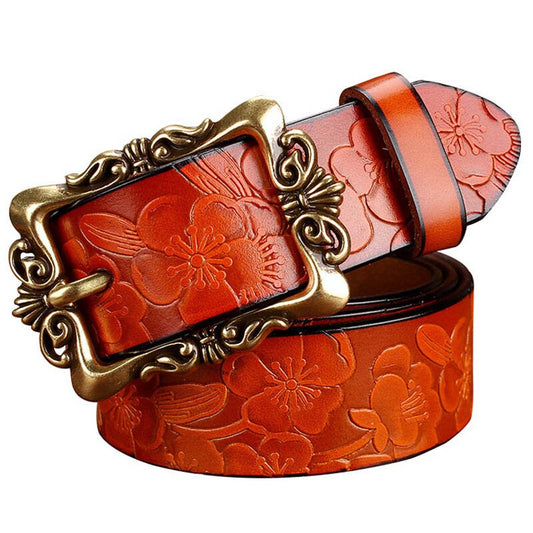 SartoraBelt 104 - Unisex Floral Artistic Designed Buckle Belt