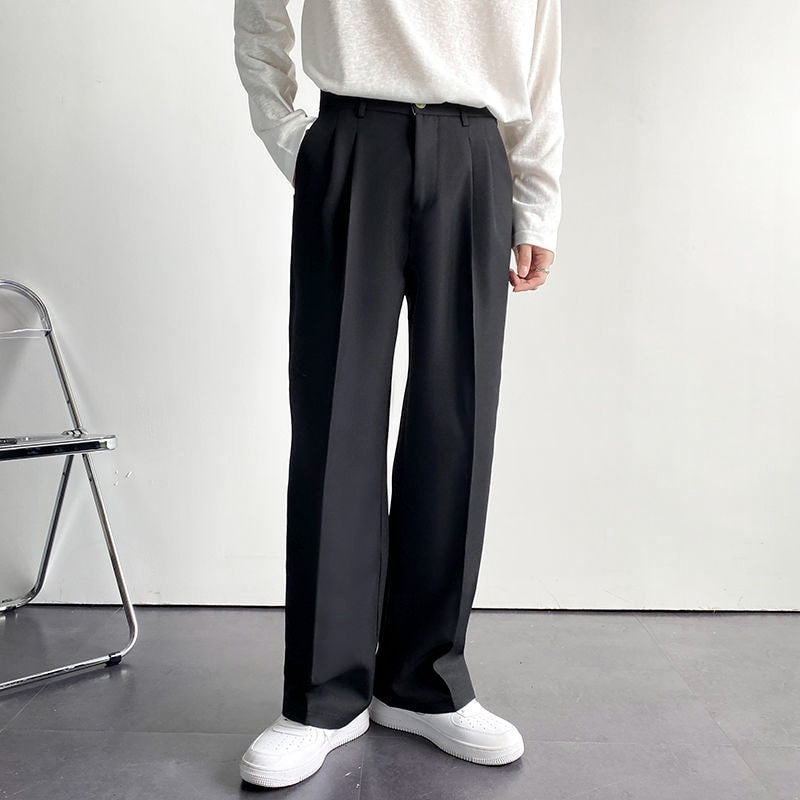 Relaxed Pleated Versatile Trousers - Vintage Sartorial inspired, Pleated Front