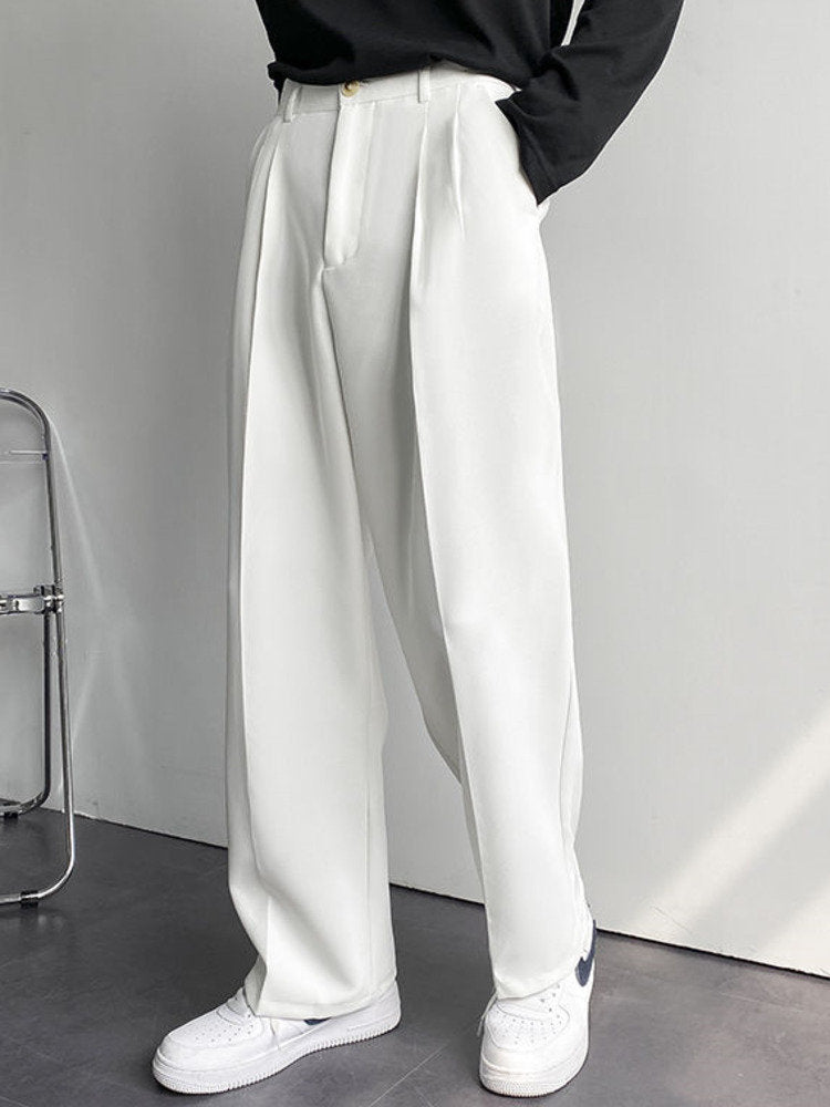Relaxed Pleated Versatile Trousers - Vintage Sartorial inspired, Pleated Front